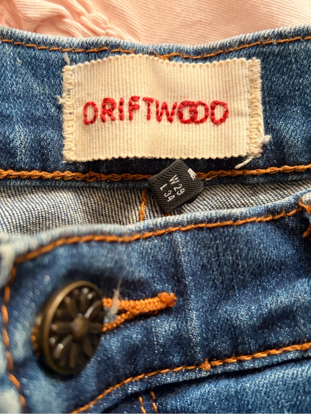 Driftwood Embroidered Floral Blue Women's Jeans - Picture 3 of 5